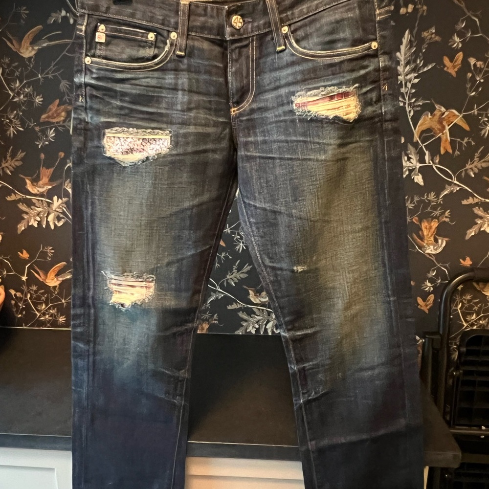 AG Tomboy Boyfriend Fit Distressed  Jeans